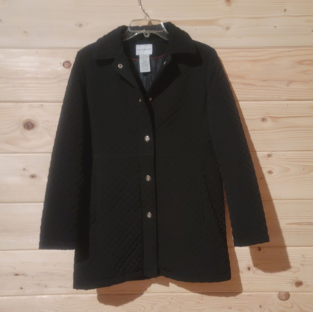 Vintage White Stag Black Quilted Jacket Size M 21x31